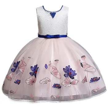 2019 ילדים מסיבת רקום שמלות בנות בגדי תינוקת חתונה, יום הולדת טוטו השמלה 2-10 שנים הבגדים של הילדים תחפושת