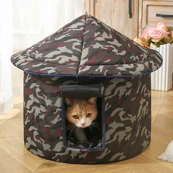 חיצוני עמיד למים חתולים כלב בתים מתקפל חורף חם האוהל סגור אוהל חתול כלב אביזרים קטנים בינוניים חיות מחמד