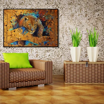 מודרני מופשט חיה פוסטרים, הדפסי אמנות קיר בד הציור נמר יוצא של הקיר תמונות עבור חיים עיצוב חדר