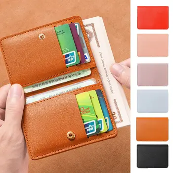 סגנון קוריאני מוצק צבע כרטיס שקית פשוטה ארנק מטבעות רב נרתיק דק הארנק הצמד לחצן גברים
