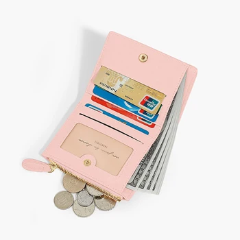 נשים ארנקים, אופנה לרקום ארנקי עור Pu ארנק נשי פשוט חמוד קצר הארנק Hasp קטן מטבע מחזיקי כרטיס 2022 חדש