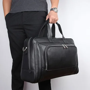 גברים עור אמיתי תיק נסיעות עסקיות גדולות תיק לגברים המשרד הנייד כתף גברית אמיתית המזוודה