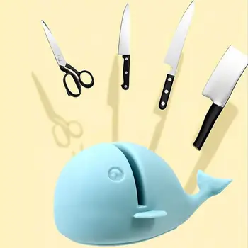 משחיז הסכינים הקטנים לוויתן משחיז הסכינים נייד מצויר הלווייתן כיס מחדד מטבח, מספריים אבן להשחזת כלים