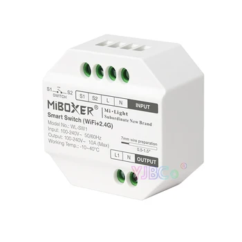 Miboxer 110V-220V 2.4 G WiFi חכם הפעלה וכיבוי דימר הקול Alexa, Google עוזר/Tuya בקרת יישום ציוד חשמלי
