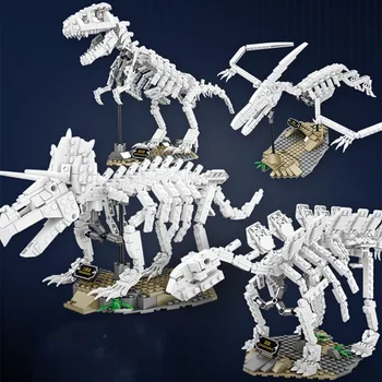 היורה פלורסנט דינוזאורים אבני הבניין שברי מאובנים טירנוזאורוס דגם לבנים קישוטים, צעצועים, מתנות לילדים