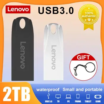 Lenovo 2TB USB Flash Drive 1TB מתכת אמיתי קיבולת הזיכרון 128GB מהירות גבוהה דיסק פלאש שחור מתנה אחסון U דיסק למחשב
