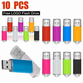 10PCS/lot צבע USB 2.0 כונן USB Flash 8GB 16GB 32GB 64GB USB כונן עט 1GB 2GB4GB Pendrive עבור טלפון חכם/PCCustom