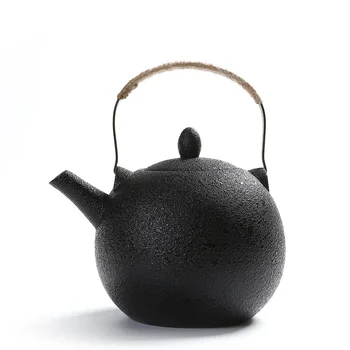 2000ml גדול שחור בקיבולת כלי חרס, קרמיקה קומקום עם נירוסטה פילטר קפה תה סטים פורצלן תה סיר