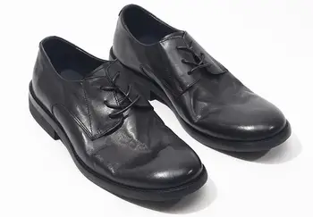 גבוה הבהונות עגולות העליון דרבי נעליים בעבודת יד עור אמיתי נעלי גברים אנגליה סגנון רטרו נעליים לגברים