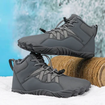 חורף מגפי שלג לגברים נשים להתחמם כותנה נעלי חוצות נעלי הליכה קטיפה חם גבוהות מגפי קרסול גדול בגודל 47 גבר נעלי ספורט