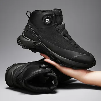 חיצוני נעלי הליכה הרים לטרקים מגפיים שחורים קמפינג עמיד למים נעלי ספורט לגברים בטיחות טיפוס ספורט טקטי Mens נעליים.