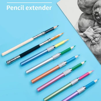 מתכת קצר עט Extender סקיצה פחם Extender מחזיק עט הארכת מוט