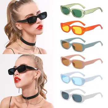בשנות ה-90 הגנת UV400 רטרו Y2K משקפי שמש מלבן משקפי שמש וינטג ' גוונים משקפי שמש לגברים נשים