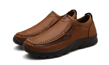 עור לגברים נעליים מזדמנים נעליים מותג גברים נעלי מוקסינים לנשימה להחליק על הנהיגה נעליים בתוספת גודל 39-48 זרוק משלוח