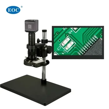 EOC מיקרוסקופ מחיר נמוך H-D-M-SMT PCB אלקטרוני תיקון תעשיית החשמל וידאו מיקרוסקופ עם 13 אינץ ' צג