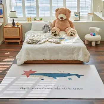 לוויתן חמוד קטיפה חדר השינה שטיחים לילדים רכים הילדים לשחק מזרן לילדים התינוק מחצלות רגל מחצלות רכות השטיח בסלון