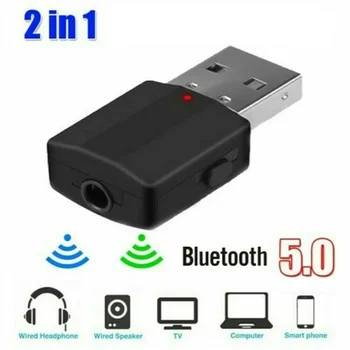 2 in 1 USB Mini Bluetooth 5.0 משדר מקלט מתאם 3.5 מ 