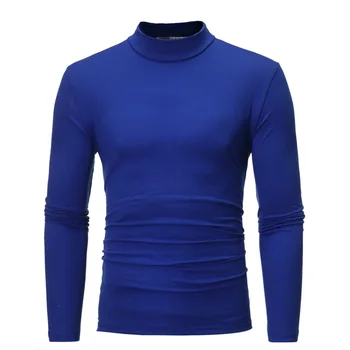 A2969 צווארון אופנה תחתונים תרמיים לגברים ללעוג צוואר בסיסי החולצה החולצה סוודר שרוול ארוך העליון