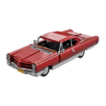 Gobricks MOC פונטיאק בונוויל 1966 אדום כהה המכונית לבנים דגם מירוץ רטרו מכונית ספורט אבני הבניין DIY הרכבה צעצוע מתנות