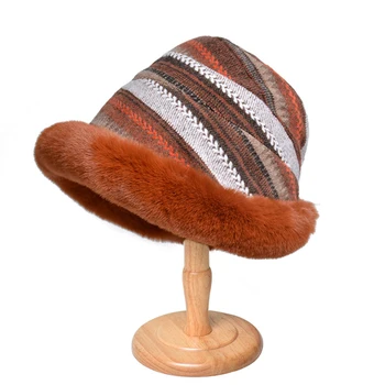 נשים דלי כובעי חורף הגברת דייג כובע קטיפה חם Windproof כובע קטיפה רירית מעובה מרקם יפה