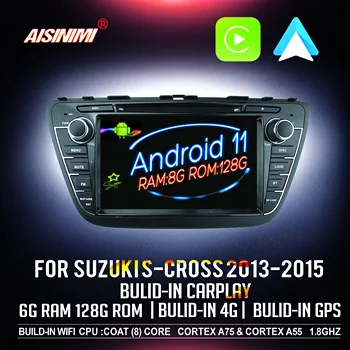 AISINIMI אנדרואיד 11 8 ram +128 ROM נגן Dvd לרכב על סוזוקי S-CROSS 2013-2015 שמע לרכב Gps סטריאו מוניטור