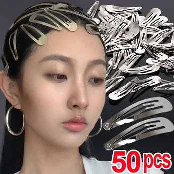 10-50pcs מתכת כסף BB שיער קליפים בנות Y2K טיפה בצורת סיכות Hairclips סיכות חמוד כיסוי הראש DIY השיער ליצירת תכשיטים