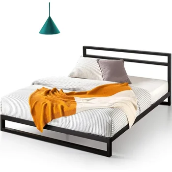 טרישה מתכת Platforma מסגרת מיטה עם ראש מיטה / עץ פסיס תמיכה / ללא קפיצים צריך / הרכבה קלה, תאום