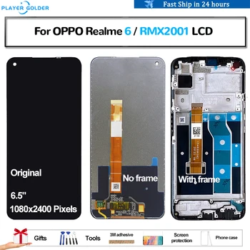 המקורי על OPPO Realme 6 RMX2001 Pantalla תצוגת lcd לוח מגע מסך דיגיטלית הרכבה החלפת אביזר 100% נבדק