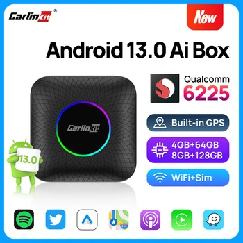 Carlinkit 8+ 128GB Smart Tv Box Android13 האלחוטי אנדרואיד אוטומטי מתאם QCM6225 8 ליבות עבור Youtube, נטפליקס Ai תיבת שחקן הרכב