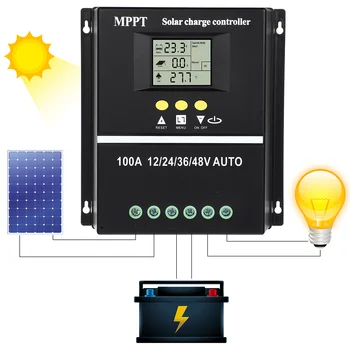 Solar Charge Controller 100a הרגולטור 12v פלסטיק 24v 48v Mppt כוח