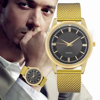 גברים מזדמנים נירוסטה רשת חגורת קוורץ שעונים עסקים שעונים עבור הגבר המעודן קומפקטי שעון יד Relogio Masculino