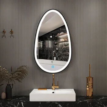 לא סדיר הקיר תלויה מראה איפור יהירות אמבטיה חכם מראת איפור Led אור Miroir Salle De ביין קישוט החדר פריטים
