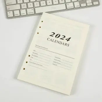 לוח מתכנן 2024 רופף עלה המחברת מילוי ניהול זמן ' נדה ארגונית ספירלת קלסר הנייר שבועית חודשית לעשות רשימה