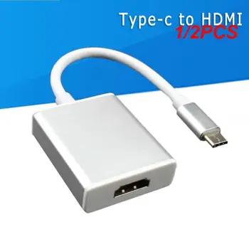 1/2PCS C עד 4K HDMI תואם-VGA מתאם מסוג C רכזת S10-MacBook/MacBook 2019/2018 MacBook Air LenovoYoga Dell XPS 13