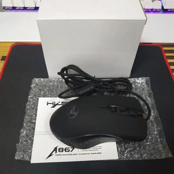 חדש קווי A867 RGB עכבר המשחקים גיימר 7 לחצן 6400DPI RGB אור אופטי USB למחשב המשחק עכברים עם לחצן אש עבור PC Gamer