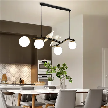 סקנדינבי מודרני מינימליסטי ברזל תליון מנורה יצירתי עבור חדר האוכל בר תאורה לקישוט הבית 4 ראשים