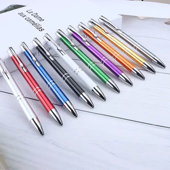 20pcs 1pcs מתכת, עטים כדוריים לדחוף יצירתי מתנות קטנות לתלמידים פרסום עטים אלומיניום פיר עטים