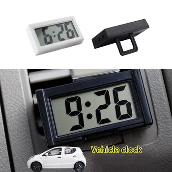 המכונית לוח מחוונים שעון דיגיטלי - רכב דבק שעון עם ג ' מבו LCD זמן ותצוגת יום - מיני רכב מקל על השעון עבור המכונית.