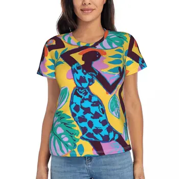 אפריקה נשים לרקוד חולצה שמח וצבעוני אמנות Harajuku חולצות חוף קלאסי חולצת טי 2024 נשי שרוול קצר למעלה Tees