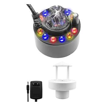 12 LED מכונת ערפל קולי Nebulizer ערפל יצרנית פלסטיק עם נשלפת Splash Guard האיחוד האירופי Plug