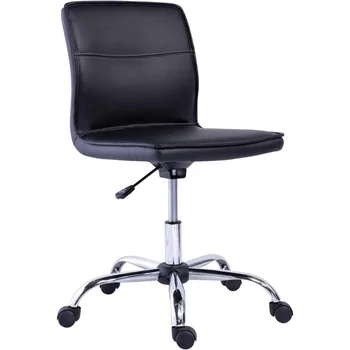 הכיסא במשרד, מודרני חסר משענות הכיסא במשרד גובה מתכוונן, 360 סיבוב תואר, מרופד עם משענת גב, חום