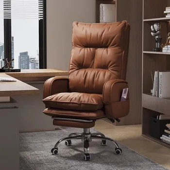 זרוע הכיסא במשרד סלון פינת אוכל Gamimg ארגונומי מבטא הכיסא השינה יהירות עור Cadeira דה Escritorio ריהוט מודרני