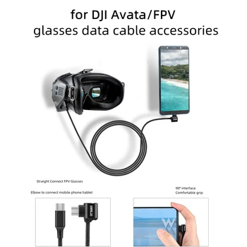 על DJI Avata משקפי FPV V2 כבל נתונים אביזר 1.2 מ ' סוג-C תאריך שידור קו מתאם Tablet PC כבל נתונים אביזרים