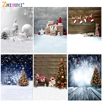 נושא חג המולד צילום רקע שלג, עץ חג המולד לילדים דיוקן תפאורות עבור סטודיו צילום אביזרים 21622 SLSD-01