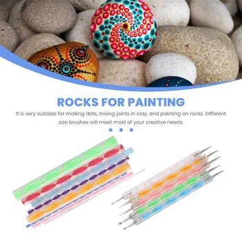 מנדלה מנקדים סטנסיל כלים רוק ציור ערכת כדור Stylus מנקדים הכלים כוללים סטנסיל, צבע מגש (17 Pack)