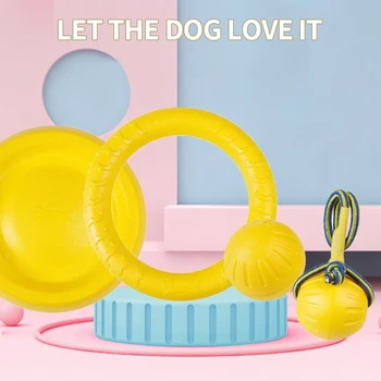 הכלב ללעוס את הכדור מחמד עף דיסק נשיכת כלב עמיד הכדור צף כדור מים חוצות לשחק הדרכה הכלבלב הטבעת פולר צעצועים לכלב