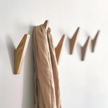 יצירתי אלון יפני קרס קיר מעיל עץ קרס הבגדים חלוק קולב צעיף מגבת