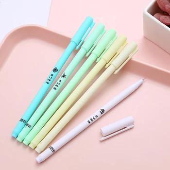 6pcs יפנית קוריאנית Morandi ג ' ל צבע העט Kawaii משרד תלמידים ציוד משרדי חתימת מים עט עט עט ניטראלי