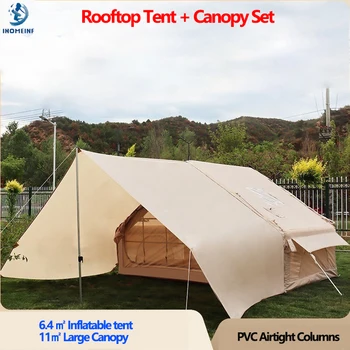 חדש 6.4㎡ מתנפחים גדולים אוהל + חופה להגדיר מהר לפתוח נסיעות גג אוהלים 420D PU בציפוי בד חומר אוהל קמפינג הבית