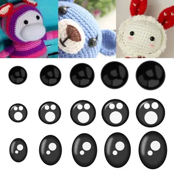 100Pcs פלסטיק דול עיניים DIY Handmaking צעצועים עיניים לסרוג בובות של חיות חי עיניים שחורות עיצוב אלבומים אביזרים